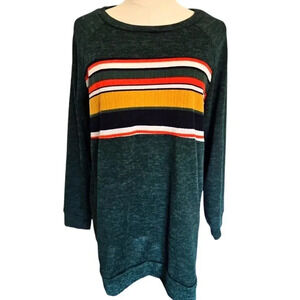 White birch long sleeve blouse Green Multi Colored stripes small Size Small